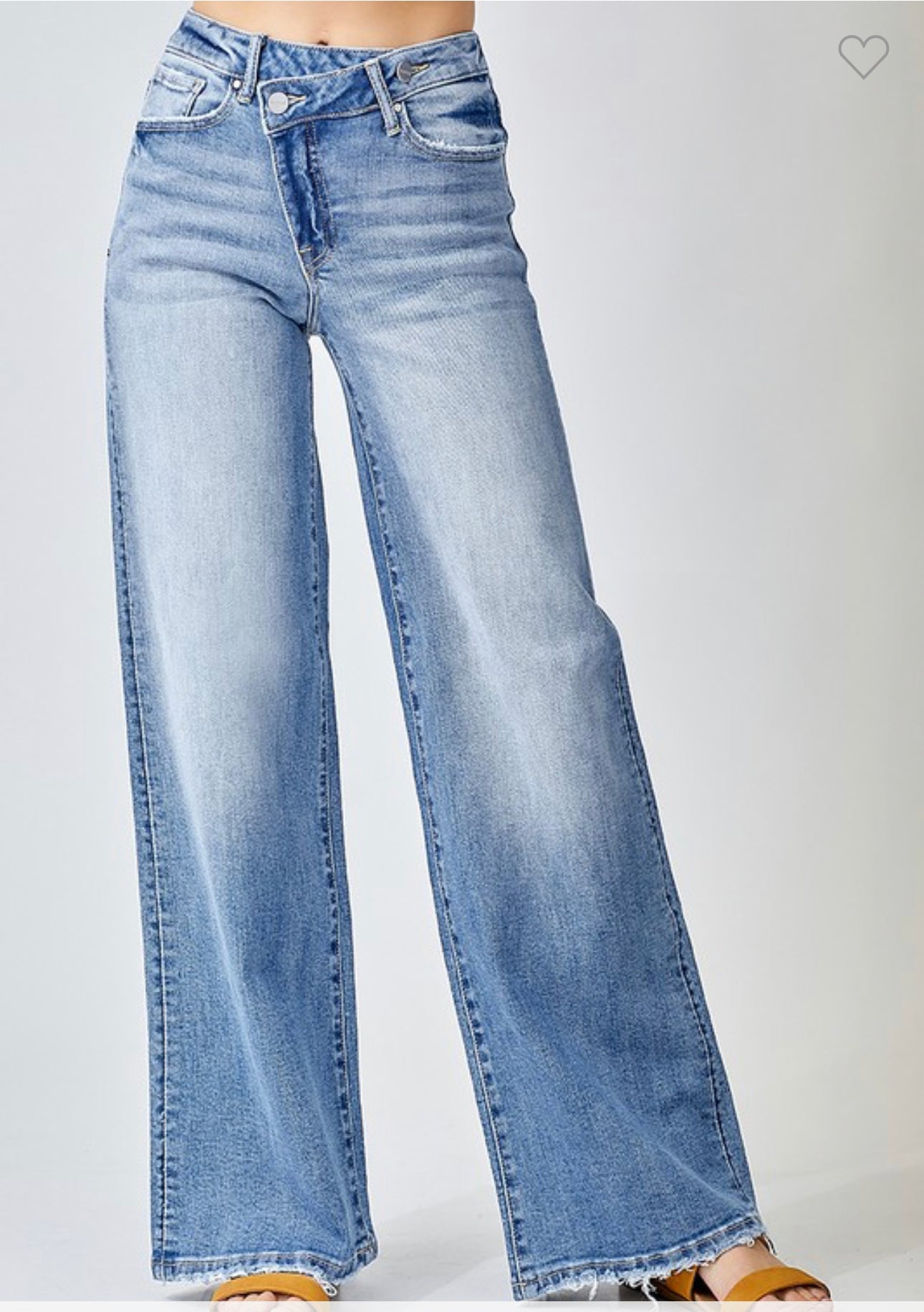 Crossed up wide leg jean