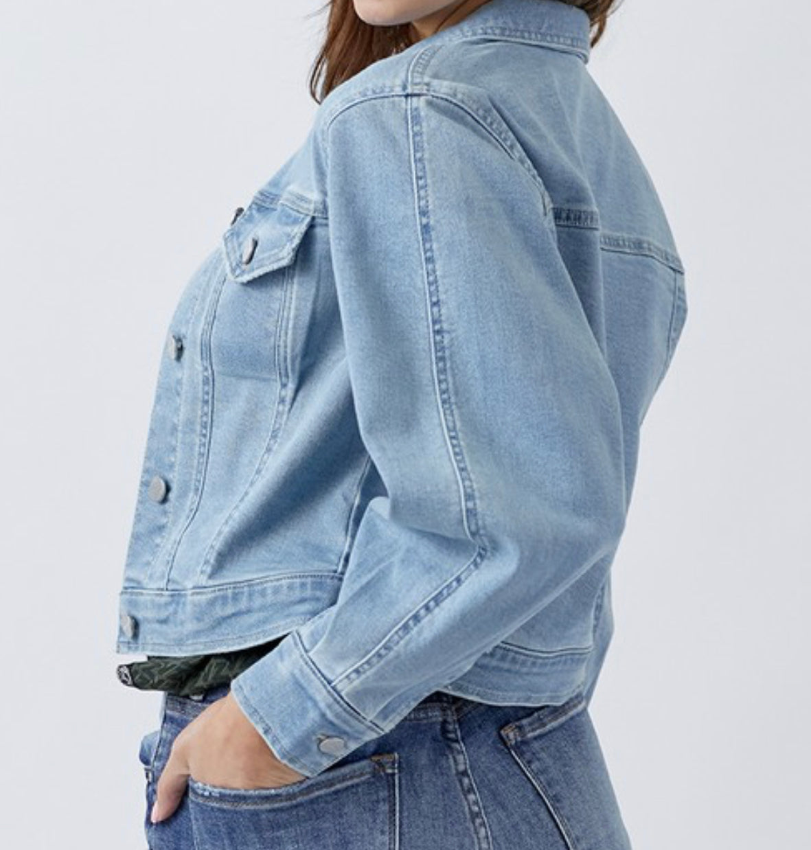 Balloon sleeve jean jacket