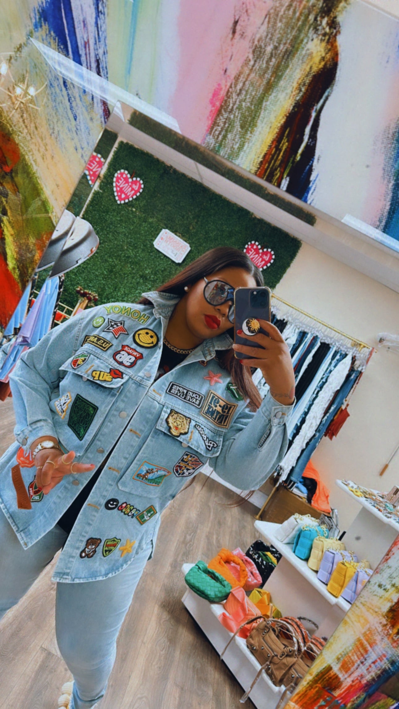 Patched up denim jacket